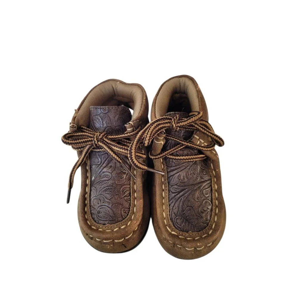 DBL Barrel Toddlers Boy's Shoes Size 4 Soft Chukka Embossed Inlay - Picture 4 of 15
